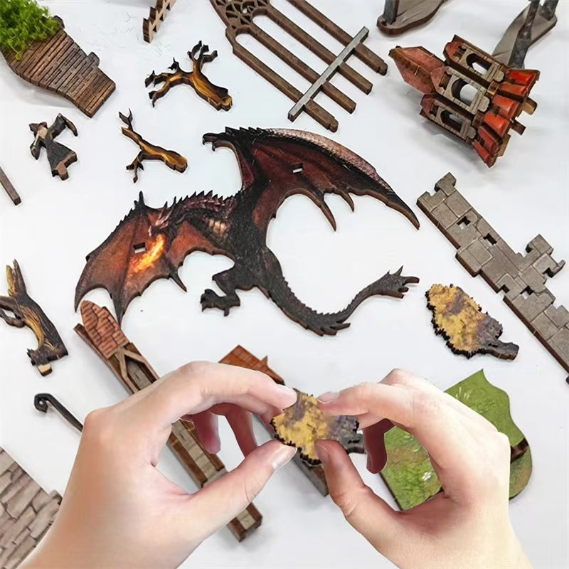 Magic Ring DIY Book Nook, Retro Wooden Shelf Insert Miniature Kit – Handmade Home Decoration Gift for Adults