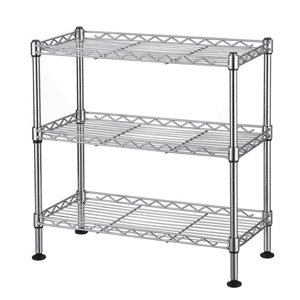 Multipurpose 3 Tier Spice Rack Freestanding Metal Storage Shelf For Kitchen  Bathroom 1