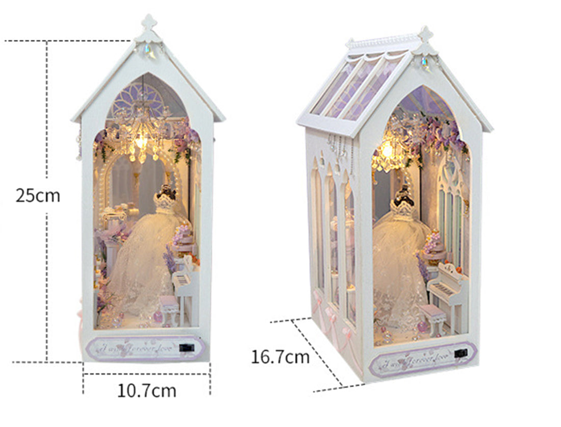 DIY Book Nook Dollhouse Kit Wooden Miniature Furniture with LED Lights  Bookshelf Insert Toy for G