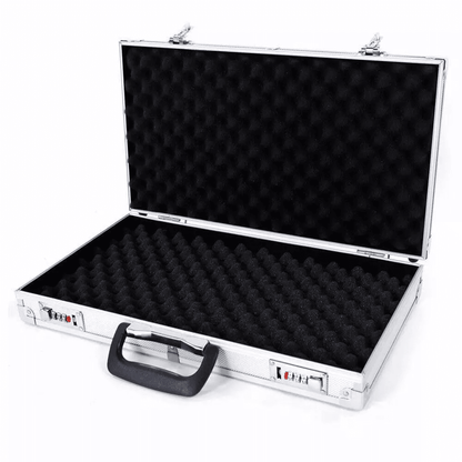Aluminum Portable Handgun Safe Box, Lockable Pistol Case with Foam Liner
