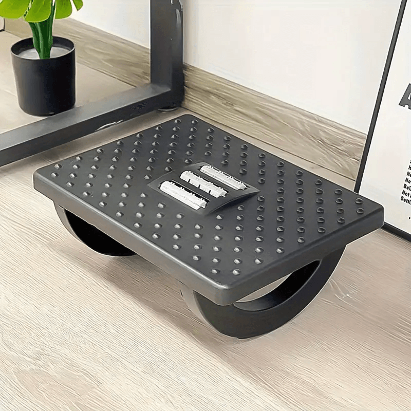 Adjustable Ergonomic Footrest with Massage Rollers Portable UnderDesk Foot Stool for Home Office C