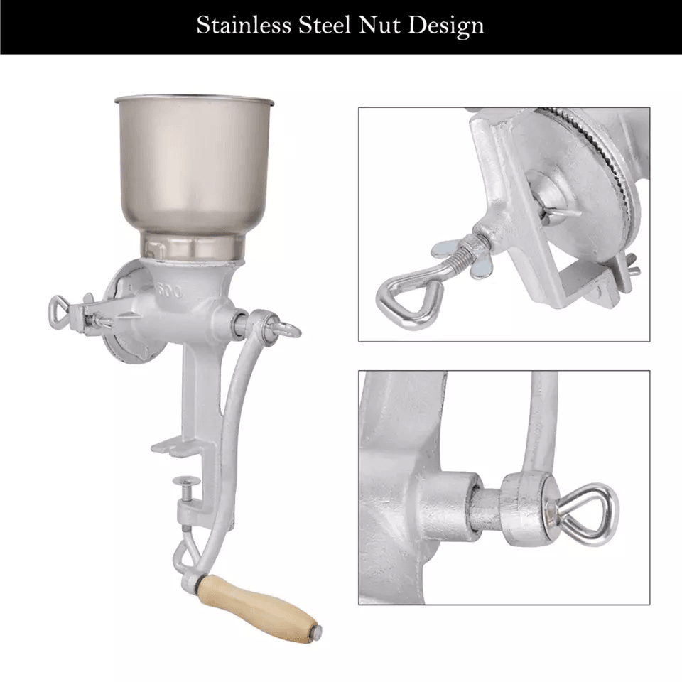 Corn Mill Grinder Manual Hand Crank Grain Oats Wheat Corn Grinder  Home  Commercial Use 4