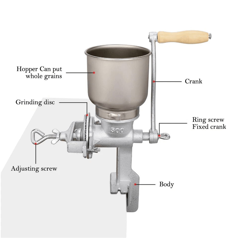 Corn Mill Grinder Manual Hand Crank Grain Oats Wheat Corn Grinder  Home  Commercial Use 6
