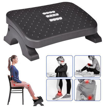 Ergonomic Under Desk Footrest with Massage Rollers Pain Relief Leg Rest for Home Office Posture Cor