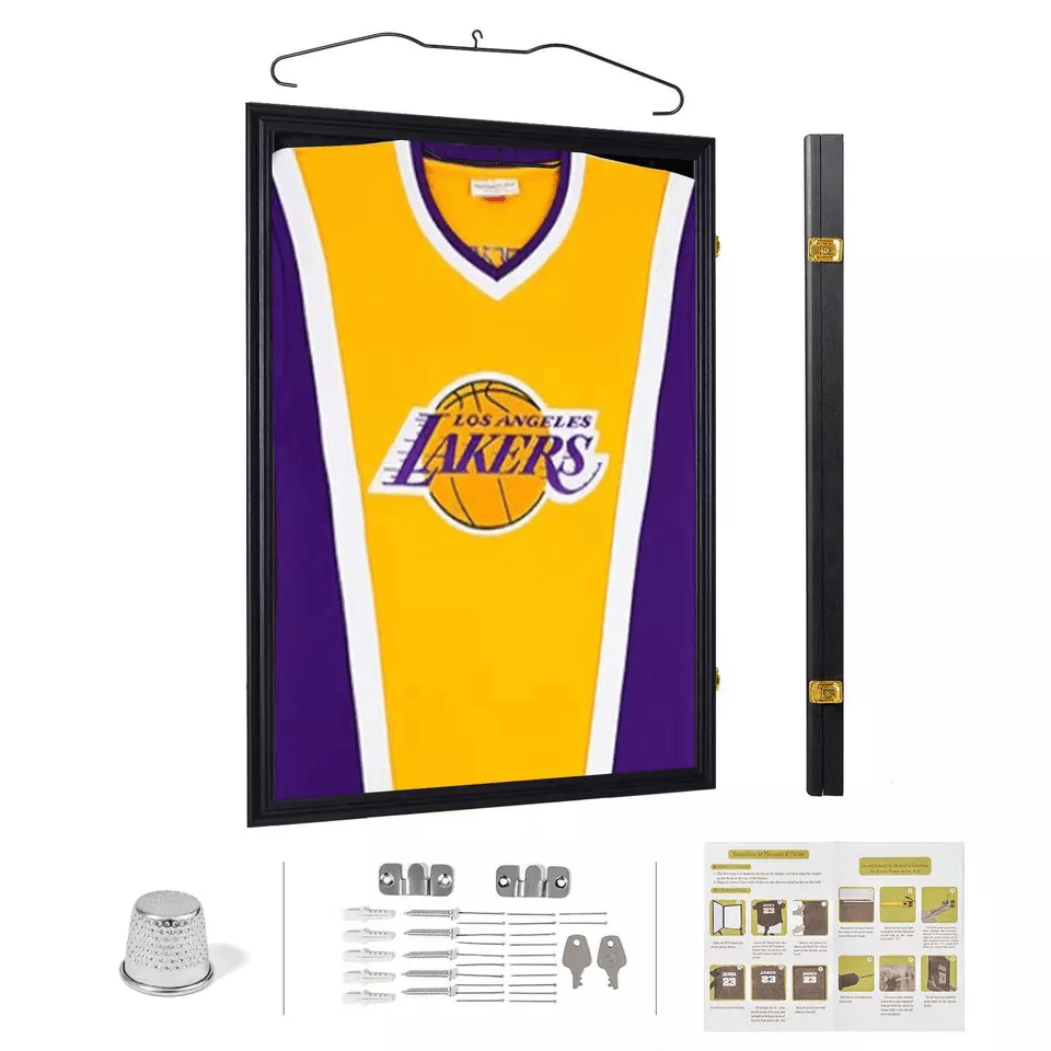 Lockable Jersey Display Frame Case With UV Resistant Acrylic  Hanger Ideal For Football Jerseys 5