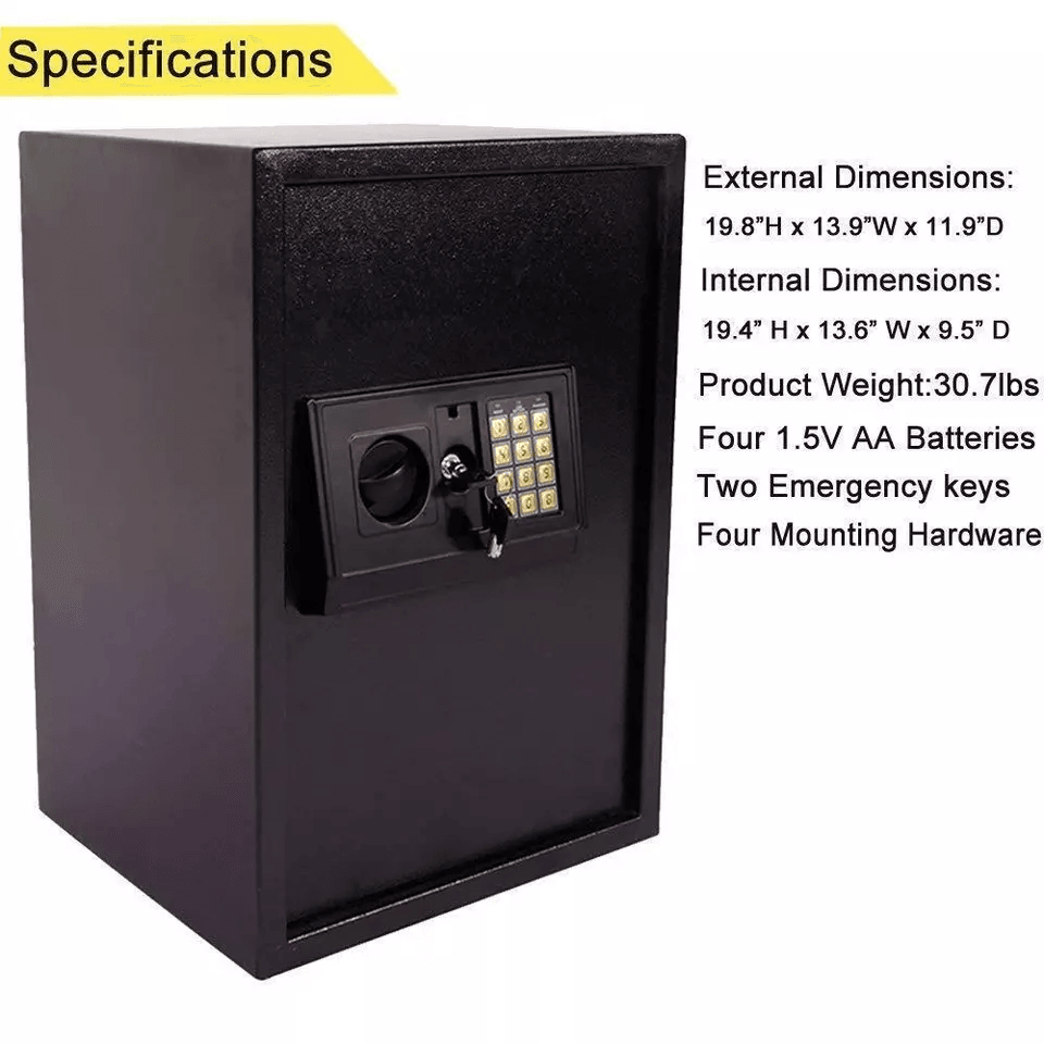 Home Digital Electronic Keypad Lock Depository Safe Box  Steel Security Gun Lock Compact  Durable 1