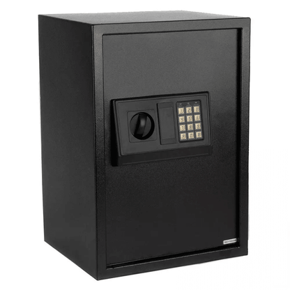 Large Digital Steel Safe, Black Security Box with Silver Gray Keypad for Home & Office