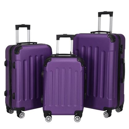 Travel Spinner Luggage Set 3 Piece ABS Trolley Suitcase With TSA Lock 1