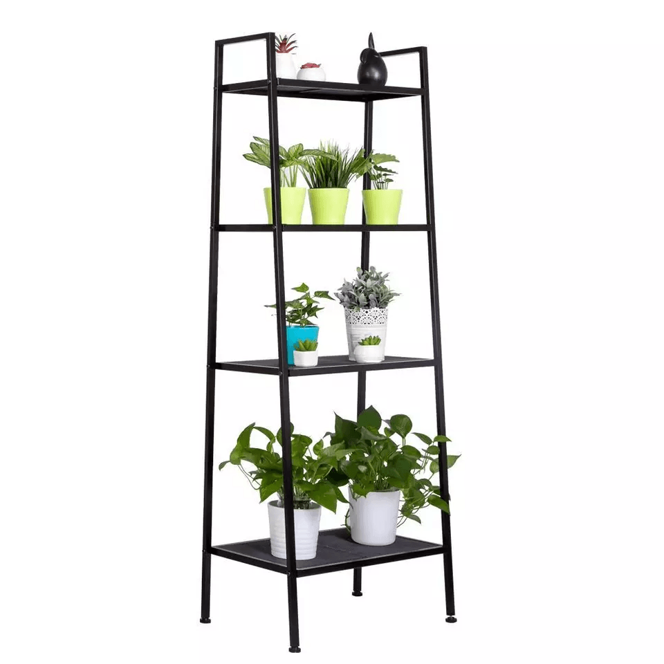 4 Tier Leaning Ladder Shelf Bookcase Sturdy Bookshelf Storage Shelves Unit Organizer For Home Offic 2