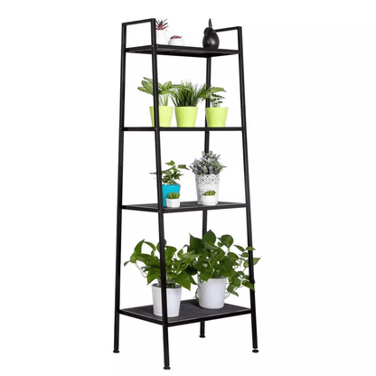 4 Tier Leaning Ladder Shelf Bookcase Sturdy Bookshelf Storage Shelves Unit Organizer For Home Offic 2