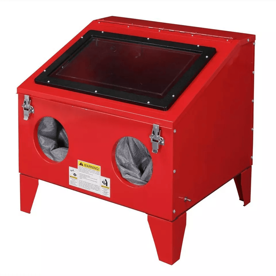 40 Gallon Cabinet Bench Top Air Sandblasting Kit With Gun  4 Nozzles  Portable Steel Sandblaster 4