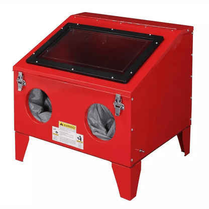 40 Gallon Cabinet Bench Top Air Sandblasting Kit With Gun  4 Nozzles  Portable Steel Sandblaster 4