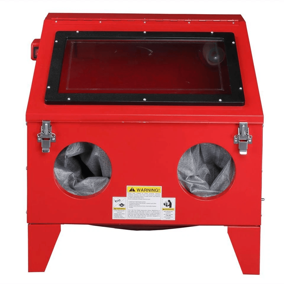 40 Gallon Cabinet Bench Top Air Sandblasting Kit With Gun  4 Nozzles  Portable Steel Sandblaster 5