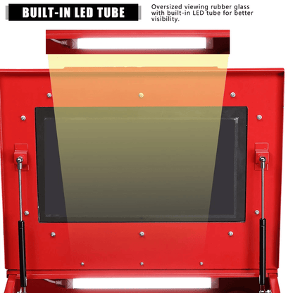 40 Gallon Cabinet Bench Top Air Sandblasting Kit With Gun  4 Nozzles  Portable Steel Sandblaster 6
