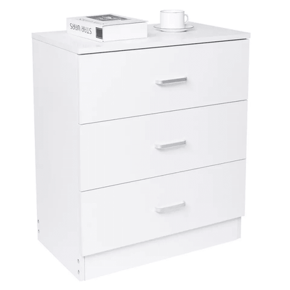Wooden Nightstand With 3 Drawers  Bedside Table Accent For Bedroom Storage Chest Of Dresser Durable 6