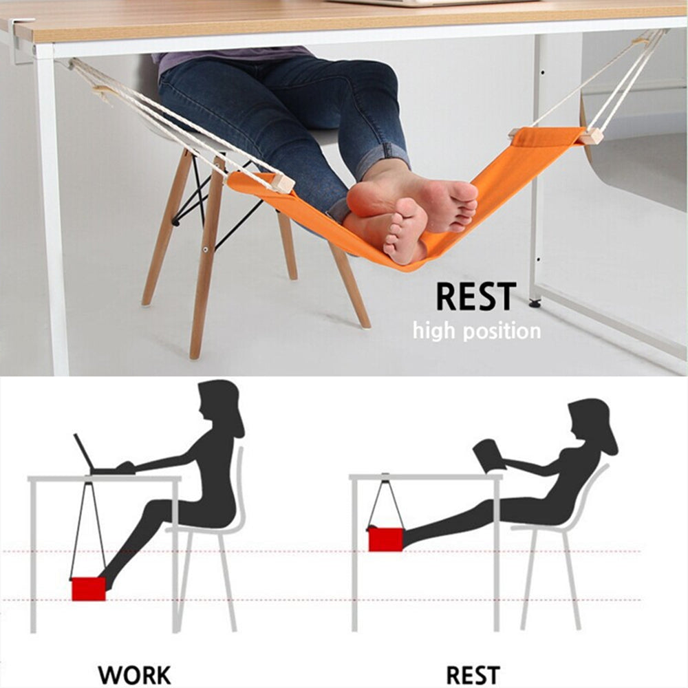 Lazy Portable Foot Hammock Casual Feet Swing Footrest for Office Desk Travel Home and Outdoor Re
