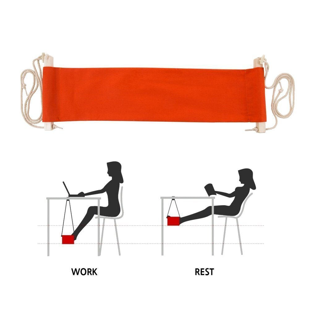 Lazy Portable Foot Hammock Casual Feet Swing Footrest for Office Desk Travel Home and Outdoor Re