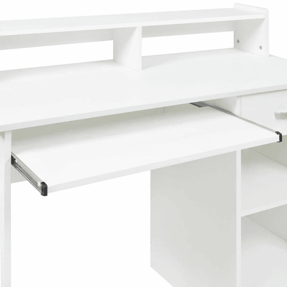 Writing Table Computer Desk Laptop PC Furniture Wood Study Workstation With Hutch  Cabinet For Offi 5