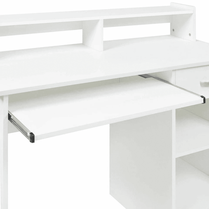 Writing Table Computer Desk Laptop PC Furniture Wood Study Workstation With Hutch  Cabinet For Offi 5