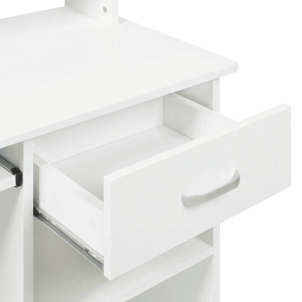 Writing Table Computer Desk Laptop PC Furniture Wood Study Workstation With Hutch  Cabinet For Offi 6