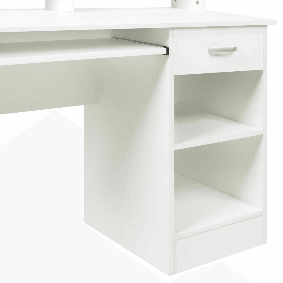 Writing Table Computer Desk Laptop PC Furniture Wood Study Workstation With Hutch  Cabinet For Offi 7