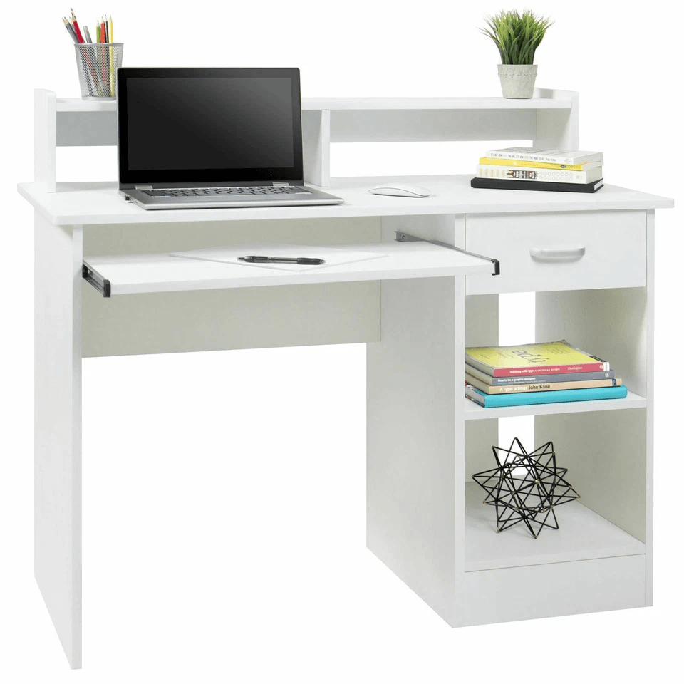 Writing Table Computer Desk Laptop PC Furniture Wood Study Workstation With Hutch  Cabinet For Offi 2