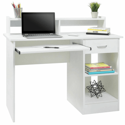 Writing Table Computer Desk Laptop PC Furniture Wood Study Workstation With Hutch  Cabinet For Offi 2