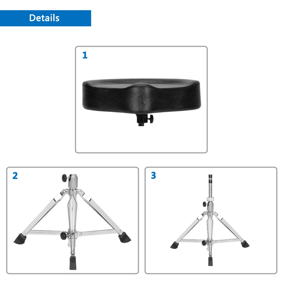 Adjustable Drum Throne Padded Stool HeavyDuty Motorcycle Style Drum Chair For Musicians Concerts An 5