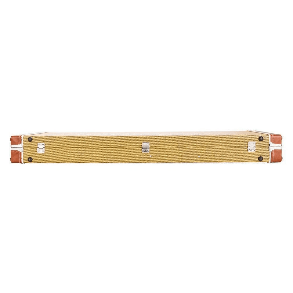New Portable ST Electric Guitar Square Hard Case  Yellow Lockable Wood Shell With Plush Interior 3