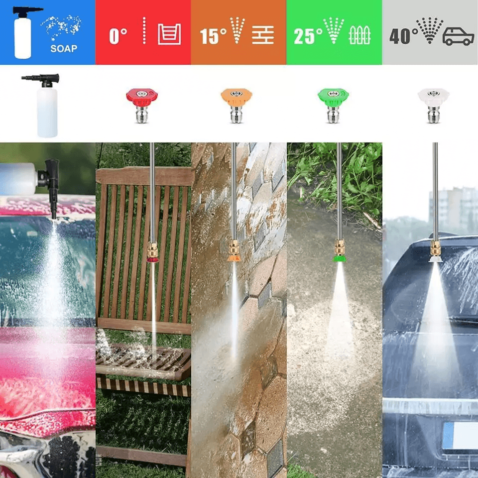 Powerful Electric Pressure Washer With Nozzles  Adjustable Telescopic Handle 2