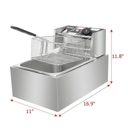 Electric Deep Fryer Commercial Stainless Steel Fryer For Restaurant  Home Use Countertop Frying Mac 10