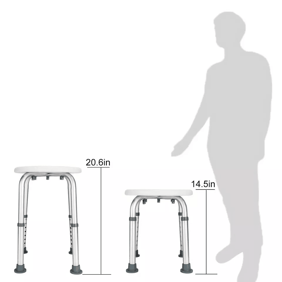 Adjustable Medical Shower Chair Round Bath Tub Bench Stool Seat 7Level Height AntiSkid CE  FDA Cert 5