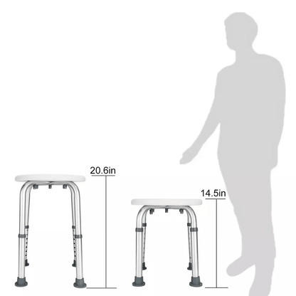 Adjustable Medical Shower Chair Round Bath Tub Bench Stool Seat 7Level Height AntiSkid CE  FDA Cert 5