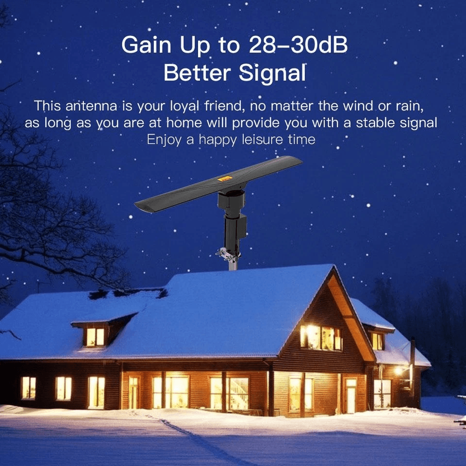 TV Antenna Amplified Outdoor HDTV Digital 4k Motorized Rotate LongRange Reception With Rotation  Re 4