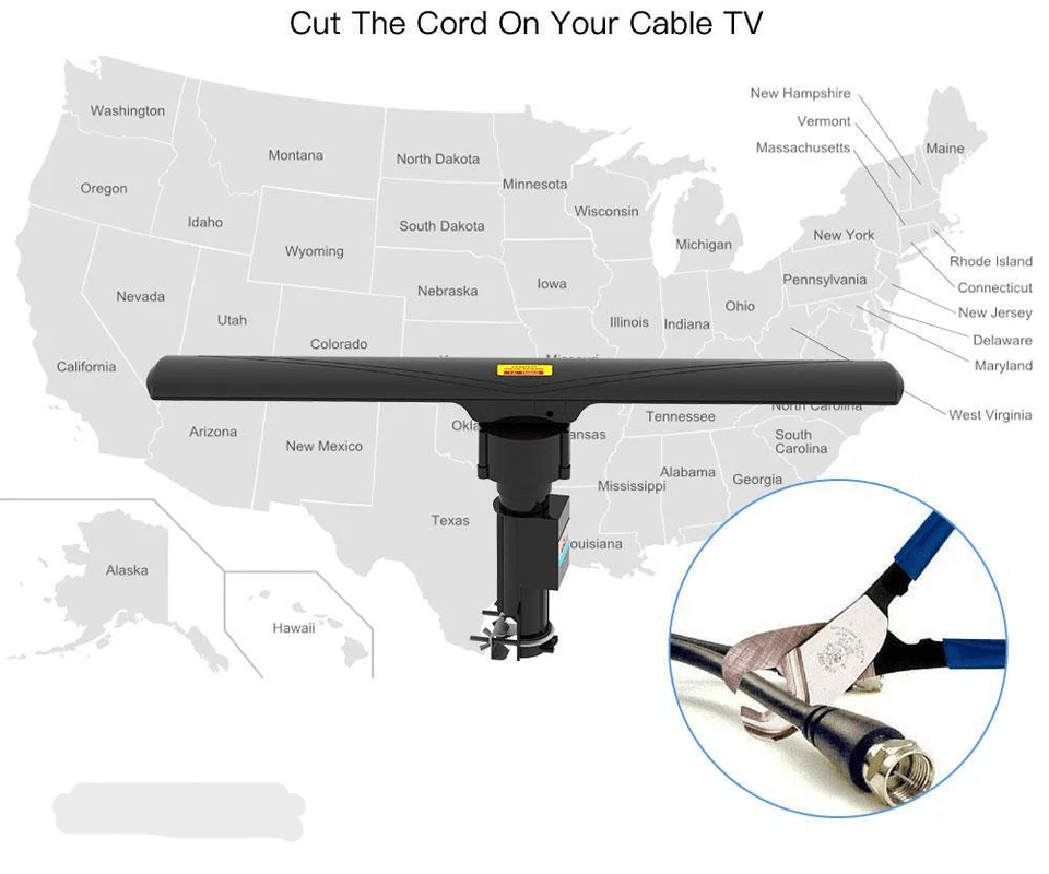 TV Antenna Amplified Outdoor HDTV Digital 4k Motorized Rotate LongRange Reception With Rotation  Re 6