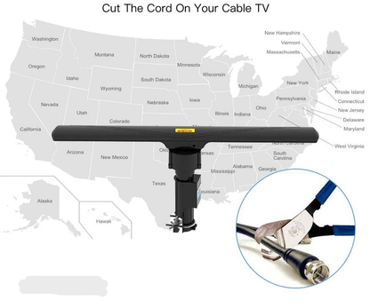 TV Antenna Amplified Outdoor HDTV Digital 4k Motorized Rotate LongRange Reception With Rotation  Re 6