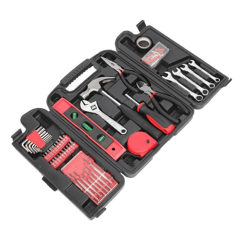 136pcs Red Household Tool Kit With Case  Complete Mechanics Tool Set For Home Repairs  DIY Projects 2