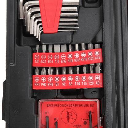 136pcs Red Household Tool Kit With Case  Complete Mechanics Tool Set For Home Repairs  DIY Projects 5