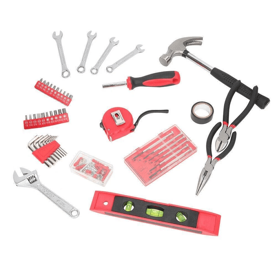 136pcs Red Household Tool Kit With Case  Complete Mechanics Tool Set For Home Repairs  DIY Projects 6