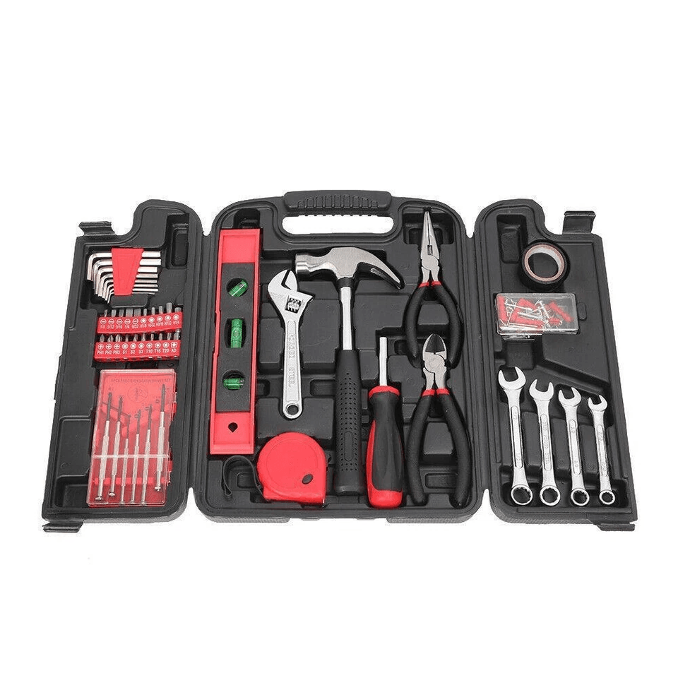 136pcs Red Household Tool Kit With Case  Complete Mechanics Tool Set For Home Repairs  DIY Projects 9