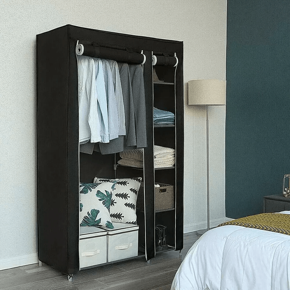 New Portable Closet Wardrobe Organizer Large Storage Space With Shoe Rack  Shelves 2