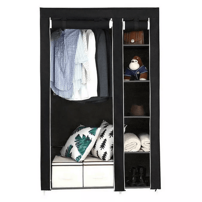 New Portable Closet Wardrobe Organizer Large Storage Space With Shoe Rack  Shelves 1