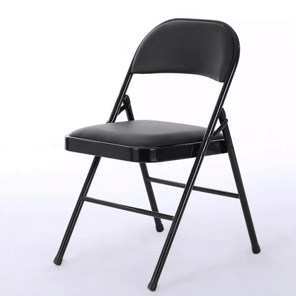 Home Dinner Fabric Padded Seat Metal Frame Folding Chairs Portable SpaceSaving Comfortable Dining S 3