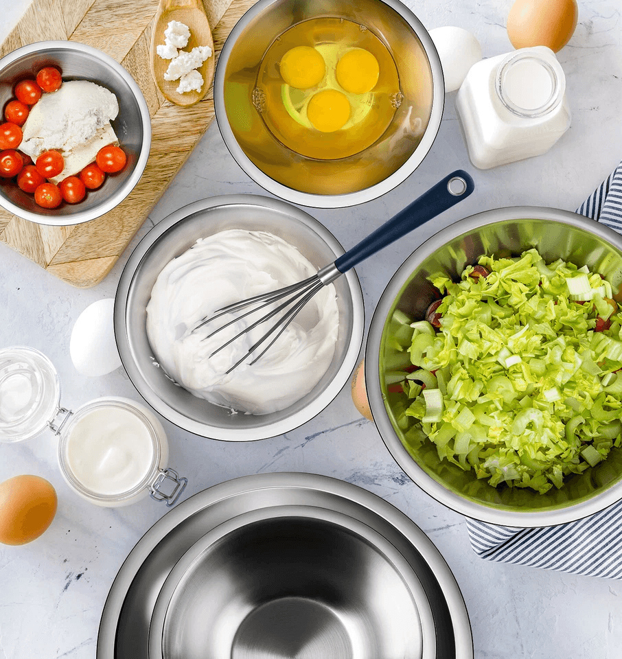 Premium Stainless Steel Mixing Bowls With Measuring Tools Ideal For Cooking  Baking 2