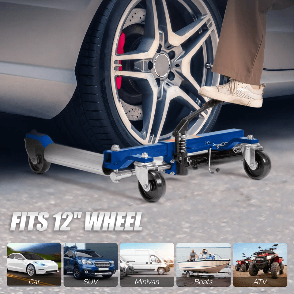 2PCS Blue Hydraulic Wheel Dolly  1500lbs Capacity Car Tire Lift Jack With 360 Swivel Casters For Ve 4