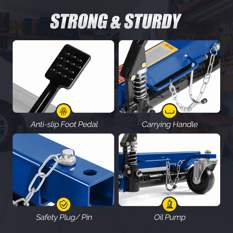 2PCS Blue Hydraulic Wheel Dolly  1500lbs Capacity Car Tire Lift Jack With 360 Swivel Casters For Ve 2