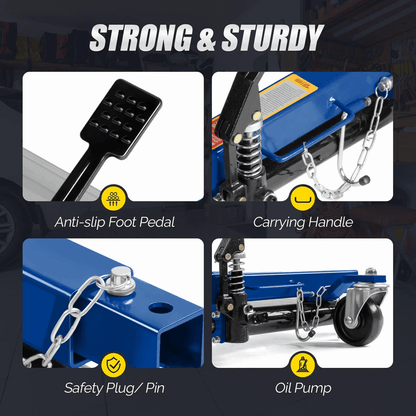 2PCS Blue Hydraulic Wheel Dolly  1500lbs Capacity Car Tire Lift Jack With 360 Swivel Casters For Ve 2