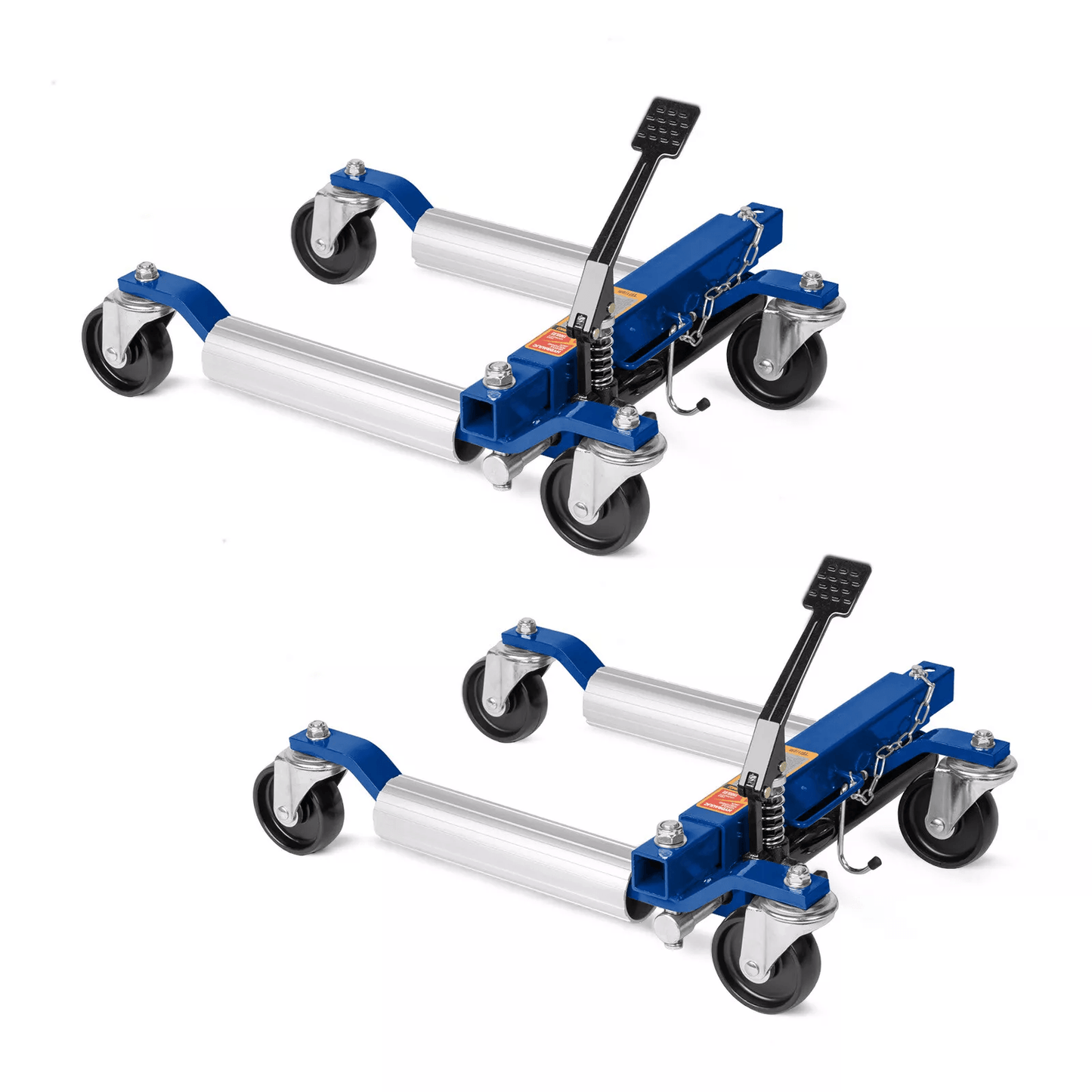 2PCS Blue Hydraulic Wheel Dolly – 1500lbs Capacity Car Tire Lift Jack with 360° Swivel Casters for Vehicle Positioning