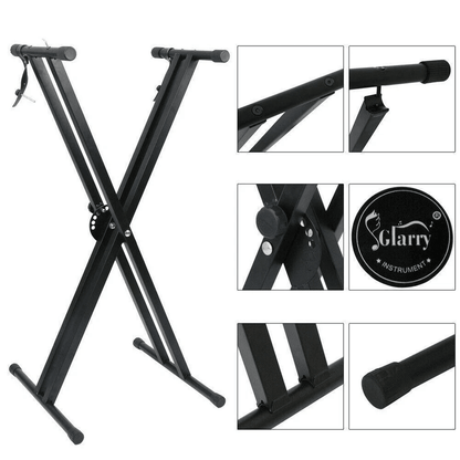 Electric Keyboard Piano Stand Dual XBrace  HeavyDuty Adjustable Double Tube Folding Stand For Digit 2