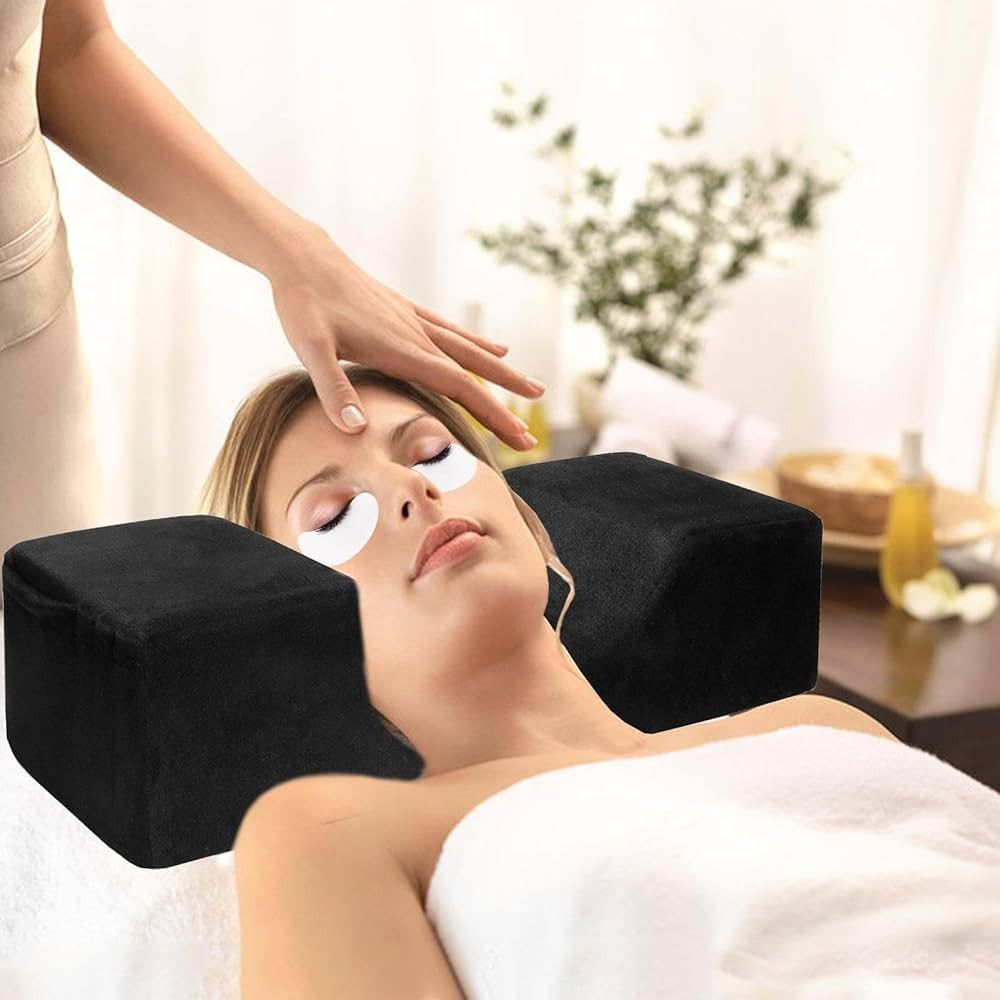 Eyelash Extension Pillow with Neck Support, Soft Memory Foam Lash Cushion